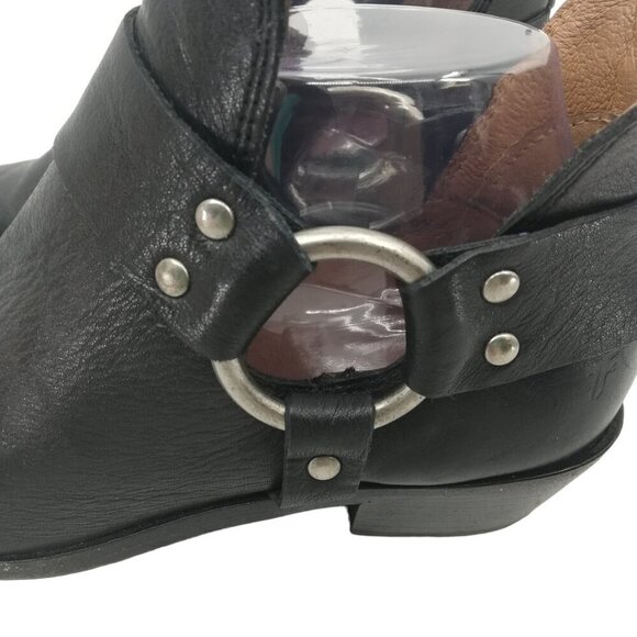 Frye Ray Harness Biker Motorcycle Boots Bootie Size 6.5 Black Leather Classic - Picture 5 of 13
